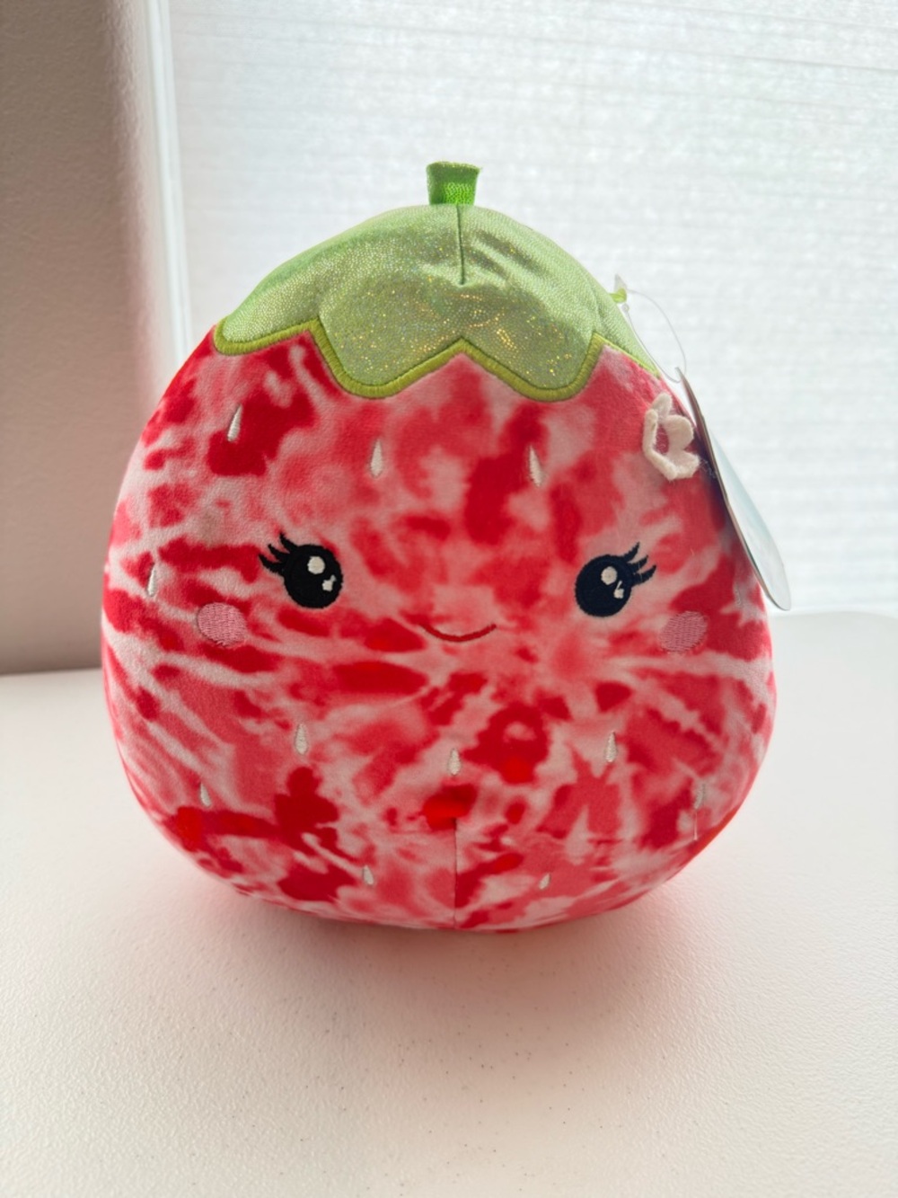 Squishmallows Reva Strawberry Plush Red Tie Dye 8”  (Mismatched Tag)
